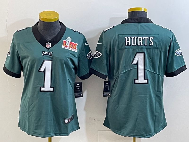 Youth Philadelphia Eagles 1 Hurts Green 2025 Nike Vapor Limited NFL Jersey style 2